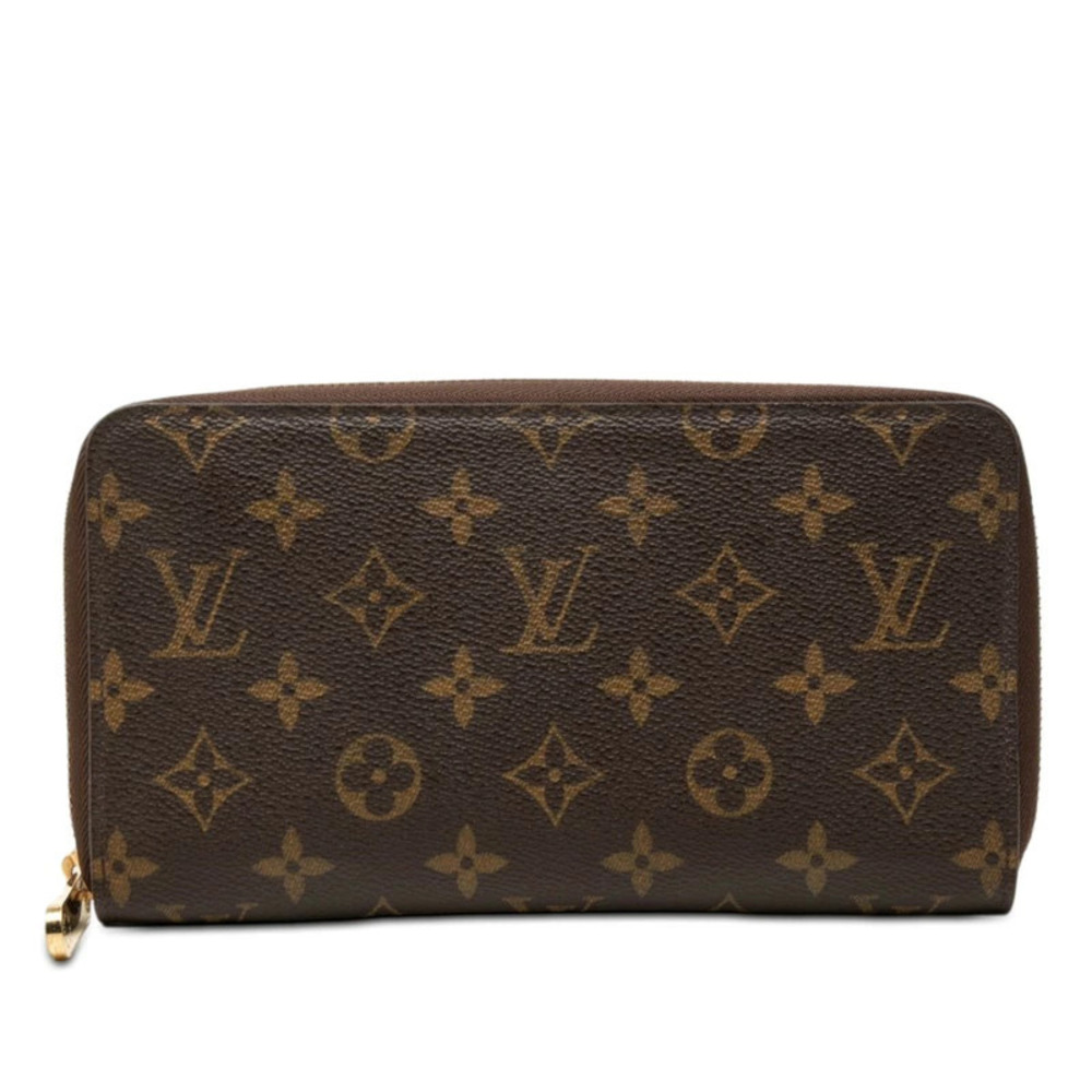 Louis Vuitton Monogram Zippy Organizer Round Zipper Long Wallet Brown Leather